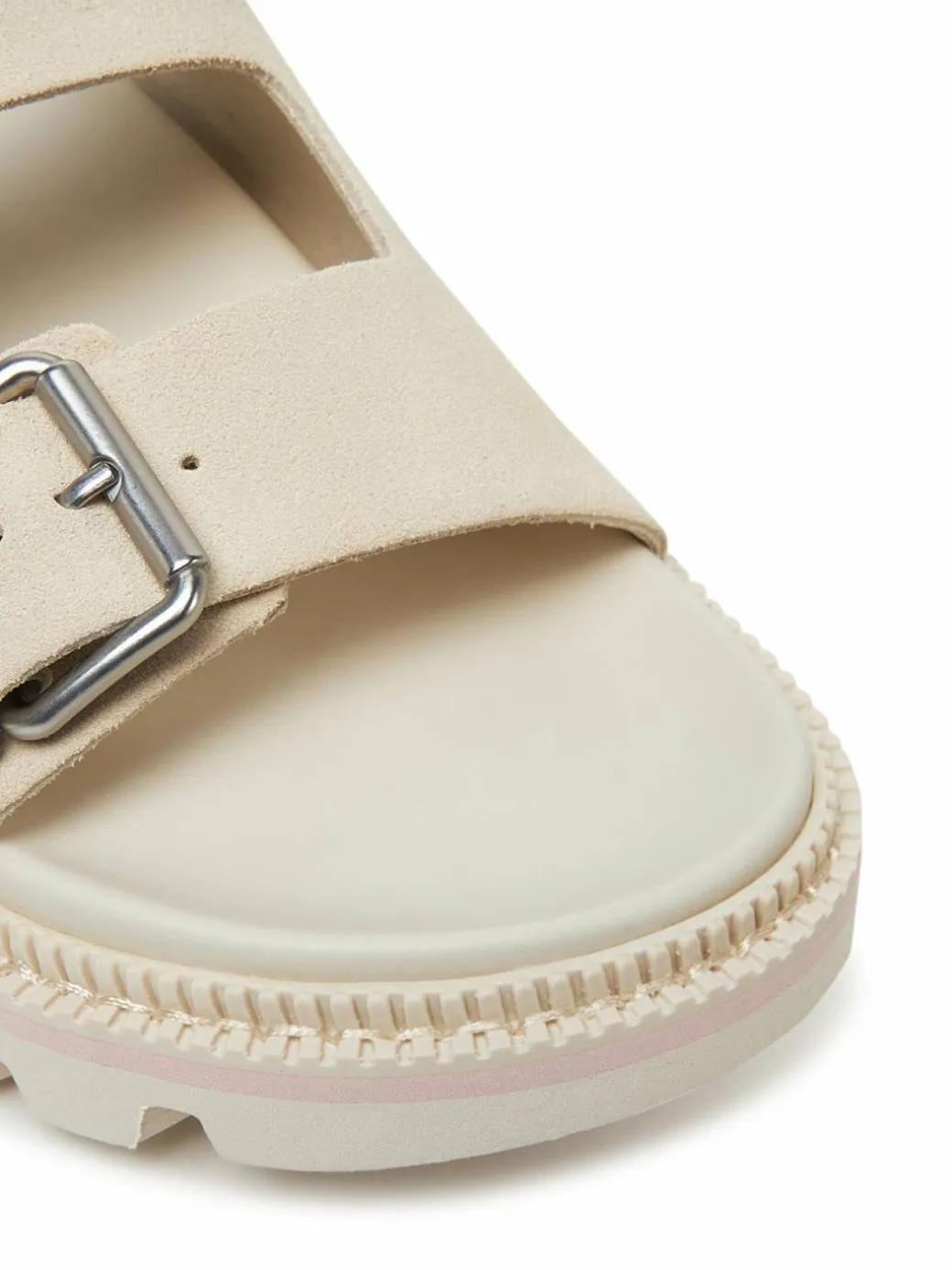 Ciabatte Double Strap Sandal Suede EN0EN02797 Écru