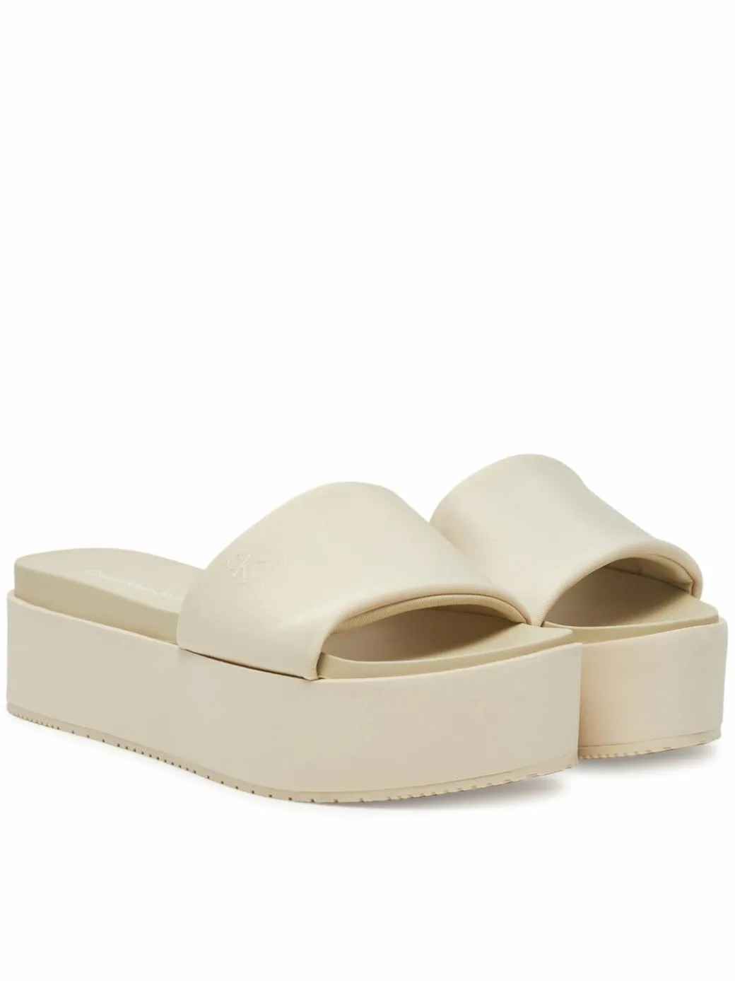 Ciabatte Flatform Sandal Slide In Nylon YW0YW01791 Écru