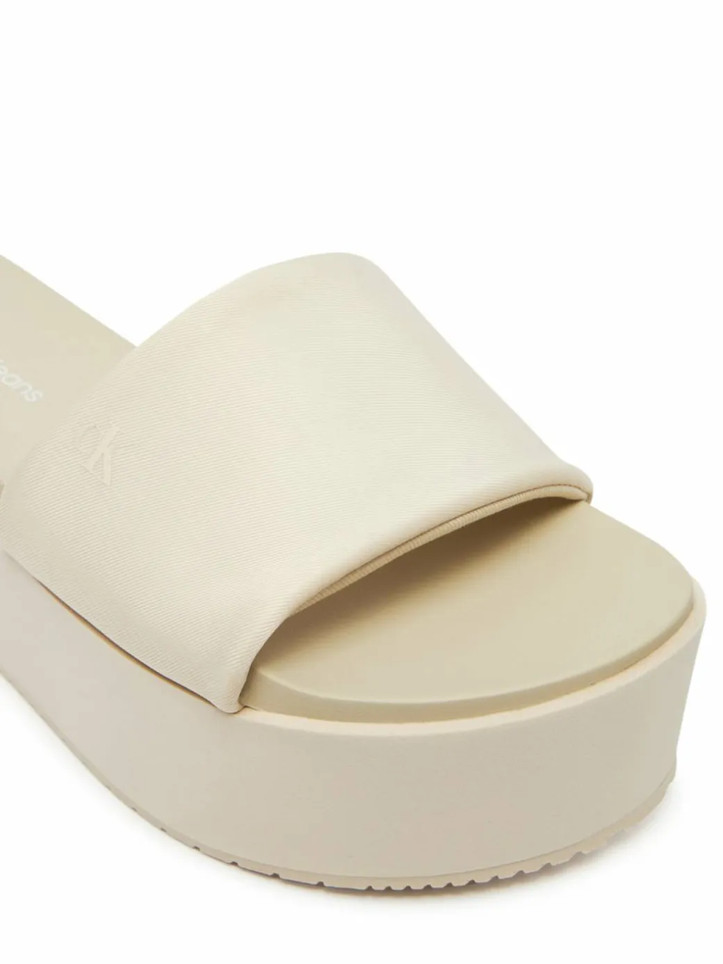Ciabatte Flatform Sandal Slide In Nylon YW0YW01791 Écru