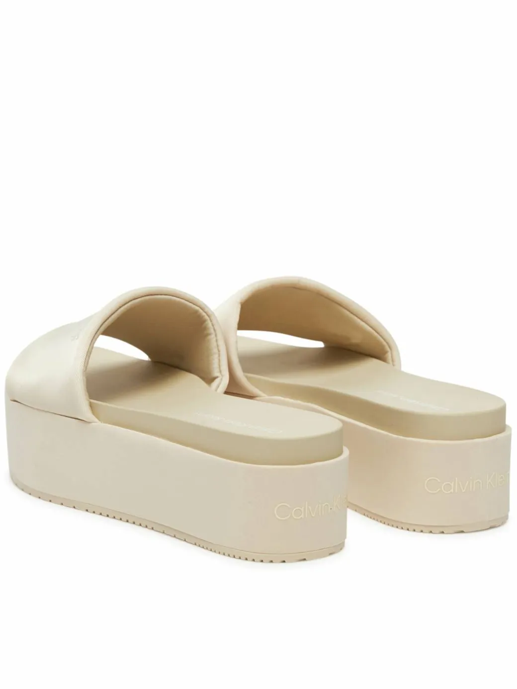 Ciabatte Flatform Sandal Slide In Nylon YW0YW01791 Écru