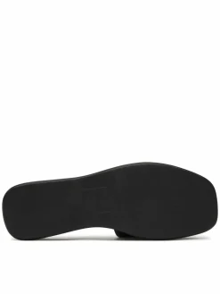 Ciabatte Flatf Sndl Lth Mg HW0HW03026 Nero