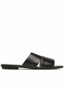 Ciabatte Flat Slide - Lth 2 Straps HW0HW02365 Nero