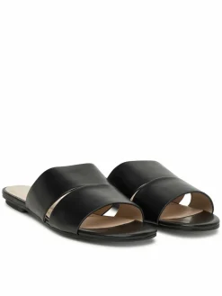 Ciabatte Flat Slide - Lth 2 Straps HW0HW02365 Nero