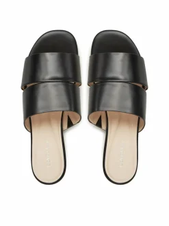 Ciabatte Flat Slide - Lth 2 Straps HW0HW02365 Nero
