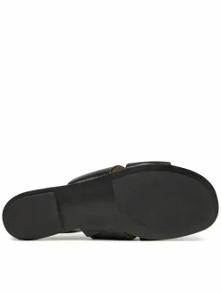 Ciabatte Flat Slide - Lth 2 Straps HW0HW02365 Nero
