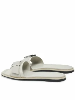Ciabatte Flat Slide W/Buckle - Lth HW0HW02490 Grigio