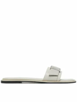 Ciabatte Flat Slide W/Buckle - Lth HW0HW02490 Grigio