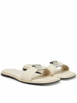 Ciabatte Flat Slide W/Ck Hw Big - Lth HW0HW02482 Écru