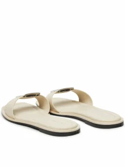 Ciabatte Flat Slide W/Ck Hw Big - Lth HW0HW02482 Écru