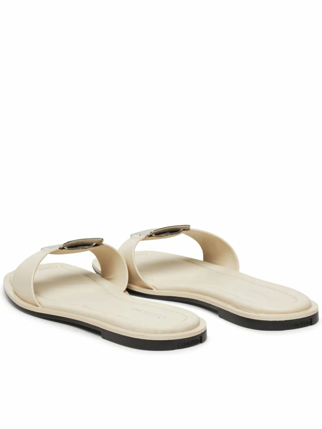 Ciabatte Flat Slide W/Ck Hw Big - Lth HW0HW02482 Écru
