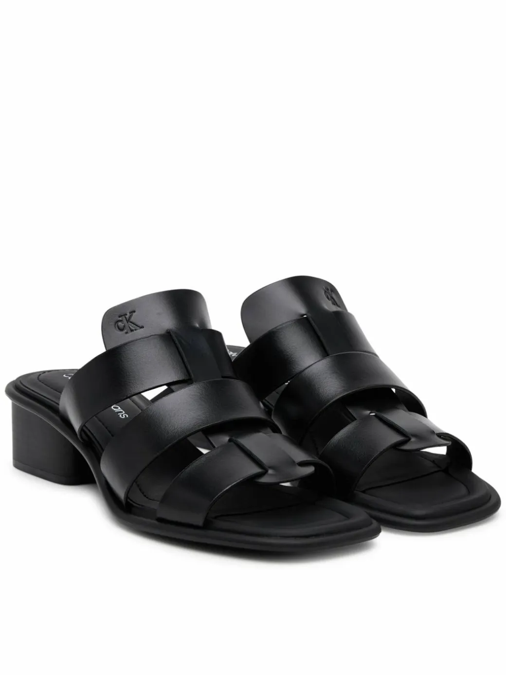 Ciabatte Heel Square Mg Lth YW0YW01702 Nero