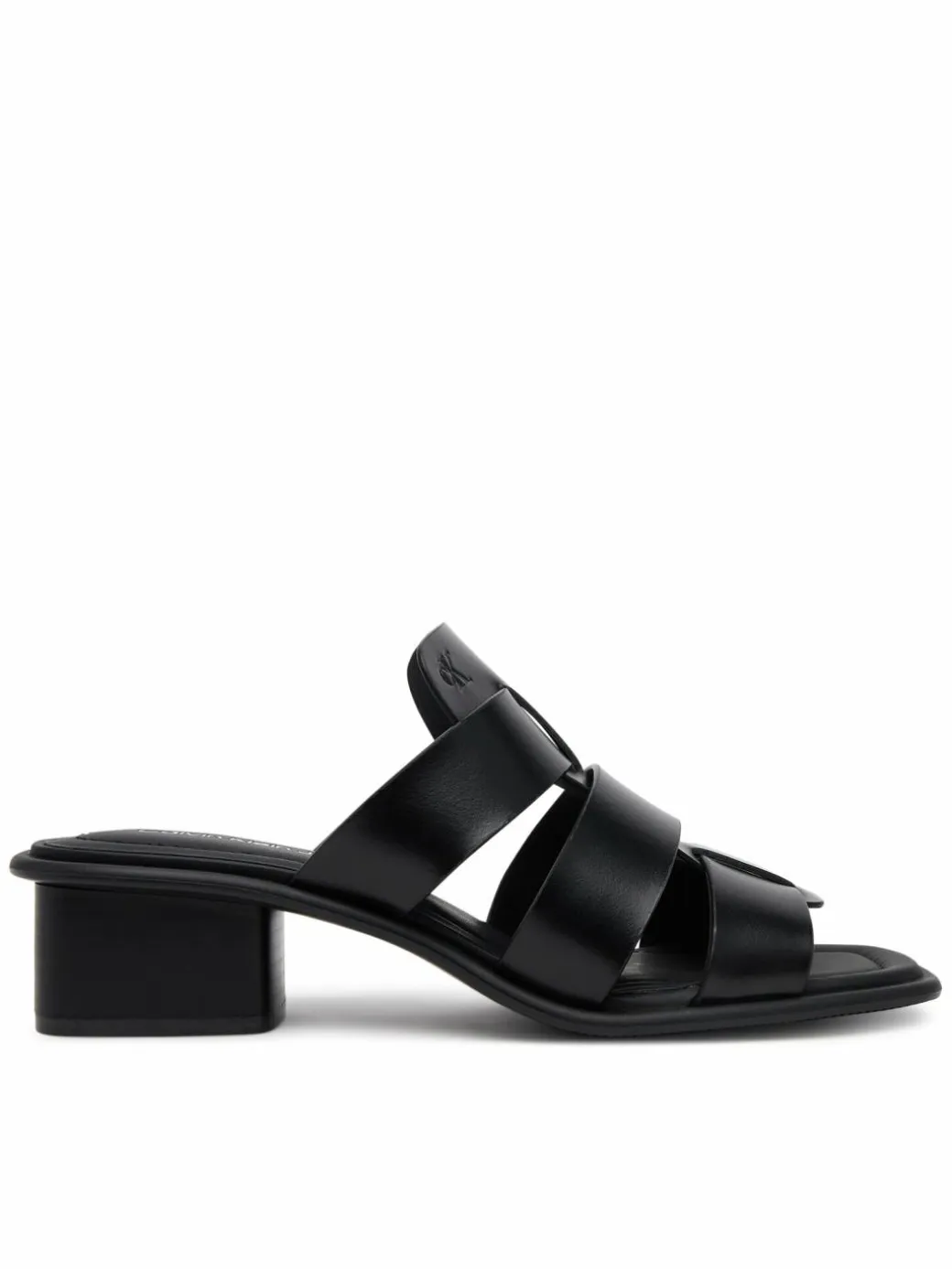 Ciabatte Heel Square Mg Lth YW0YW01702 Nero