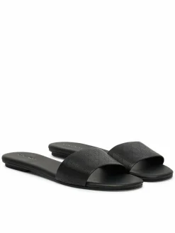 Ciabatte Org Flat Sndl One Bar Lth Aop HW0HW02857 Nero