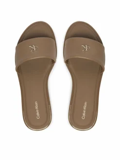 Ciabatte Round Flat Sndl Lth Bar Hw 2 HW0HW02925 Beige