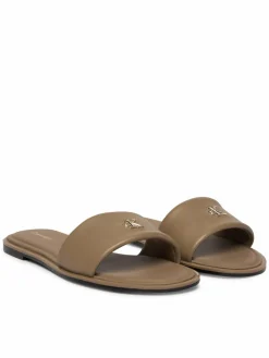 Ciabatte Round Flat Sndl Lth Bar Hw 2 HW0HW02925 Beige