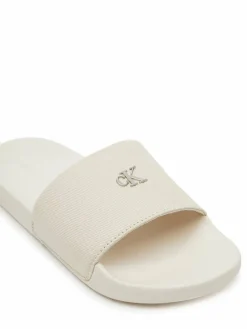 Ciabatte Slide Monogram Hardware YW0YW01713 Écru