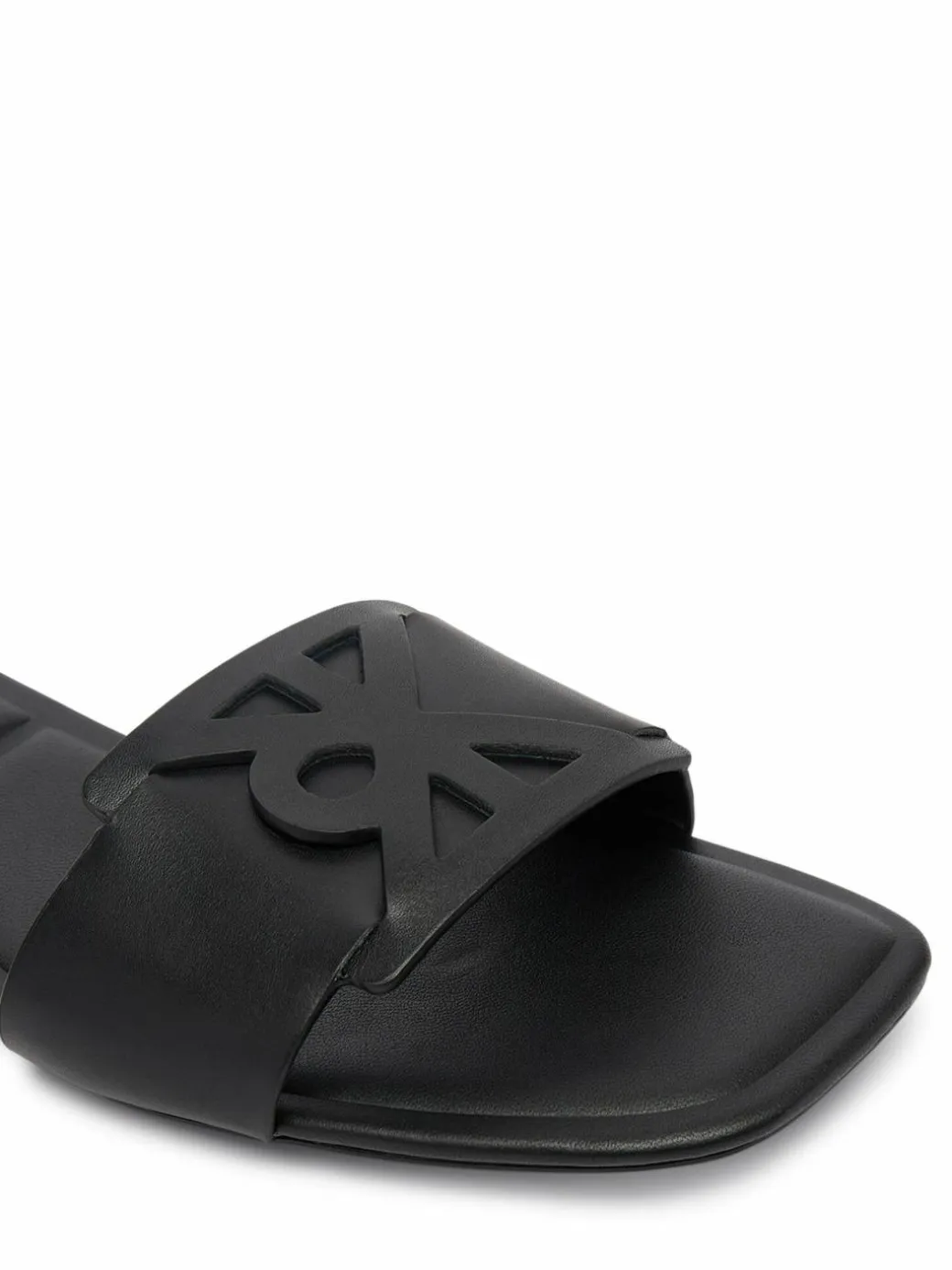 Ciabatte Square Flat Sandal Emblem HW0HW03128 Nero