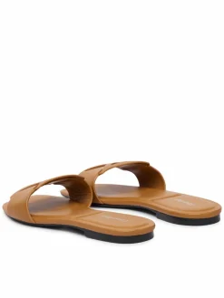Ciabatte Square Flat Sandal Emblem HW0HW03128 Marrone