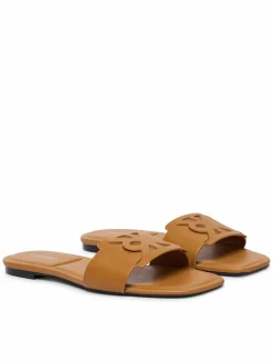 Ciabatte Square Flat Sandal Emblem HW0HW03128 Marrone
