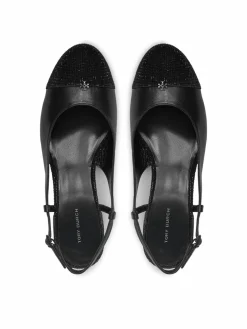 Décolleté Cap-Toe Pave Singback Pump 160256 Nero