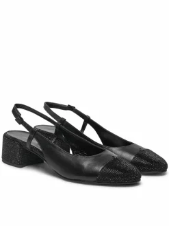 Décolleté Cap-Toe Pave Singback Pump 160256 Nero
