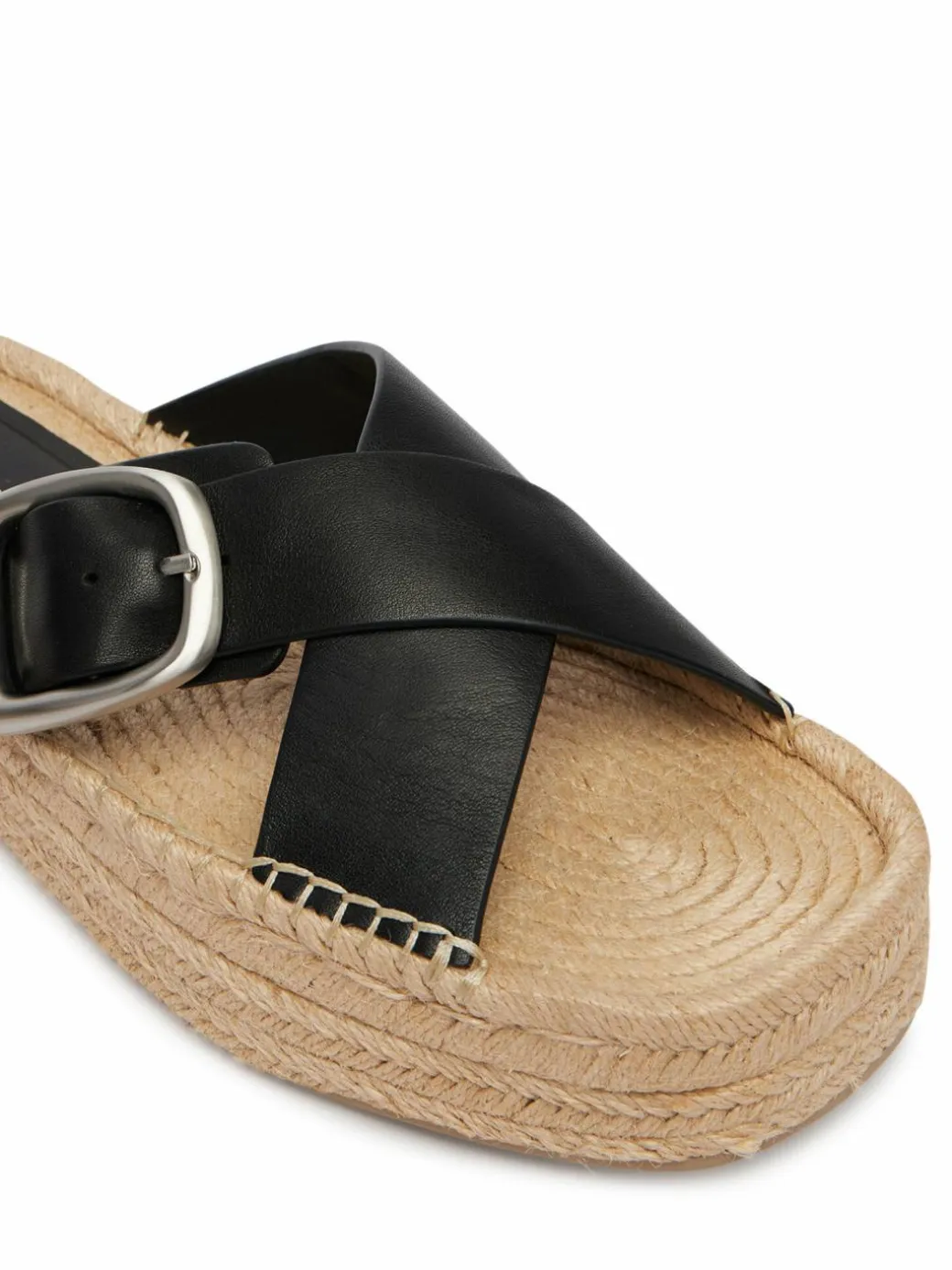 Espadrillas Flatf Espadrill Cross Lth Hdw HW0HW02892 Nero
