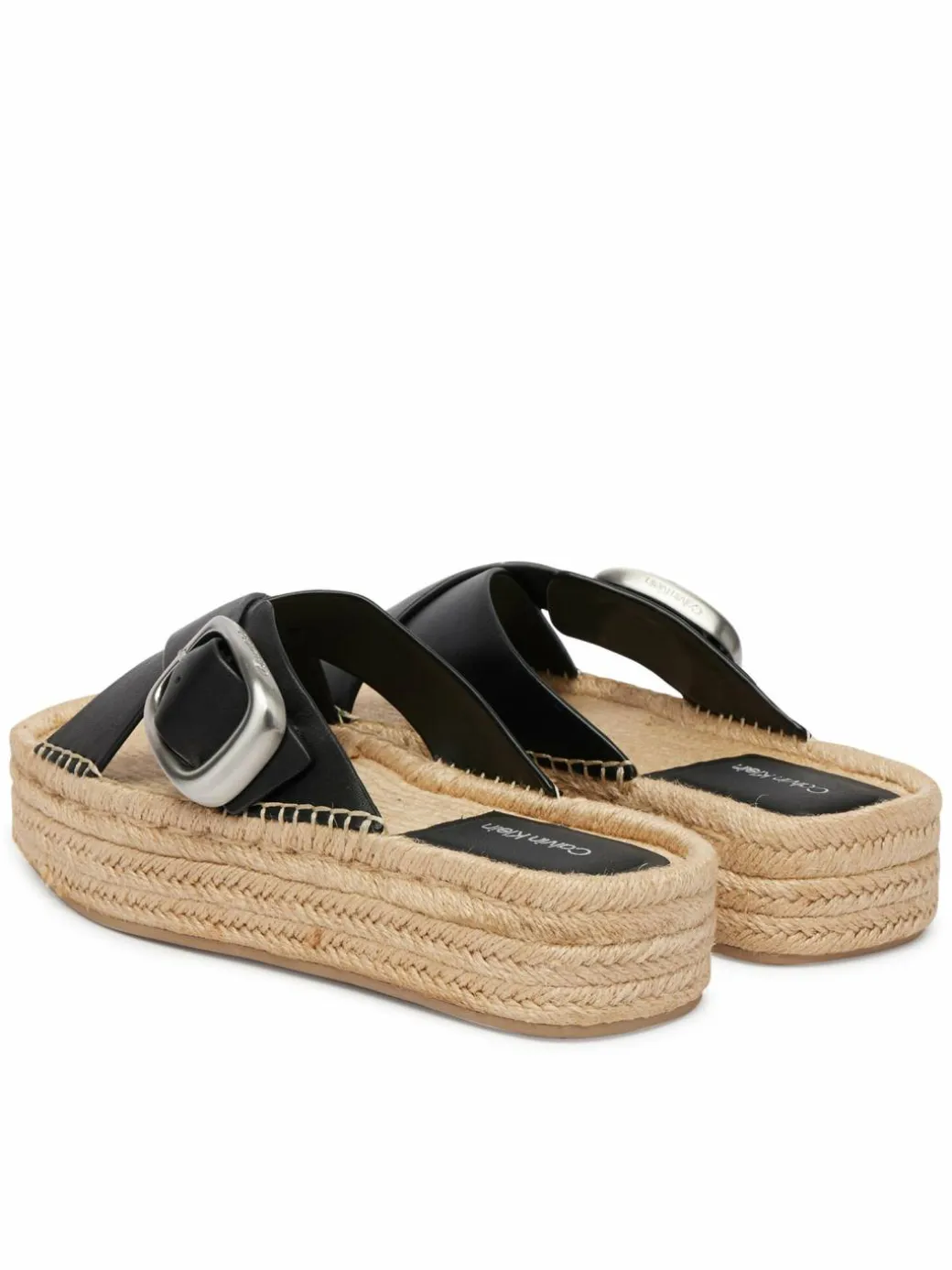 Espadrillas Flatf Espadrill Cross Lth Hdw HW0HW02892 Nero