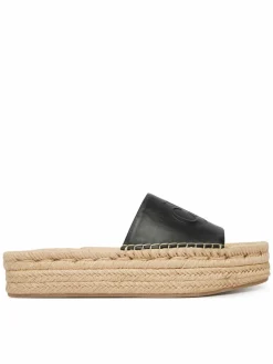 Espadrillas Flatf Espa Mule Lth Mg HW0HW03027 Nero