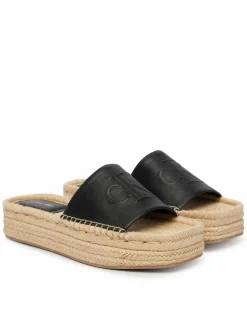 Espadrillas Flatf Espa Mule Lth Mg HW0HW03027 Nero