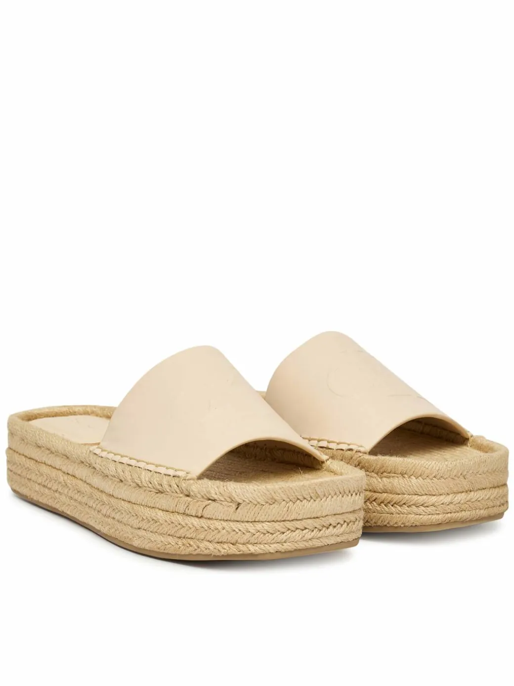 Espadrillas Flatf Espa Mule Lth Mg HW0HW03027 Beige