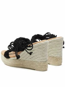 Espadrillas Hamptons Two Braided Bands Wedge Espadrilles K 1.0 WE Nero