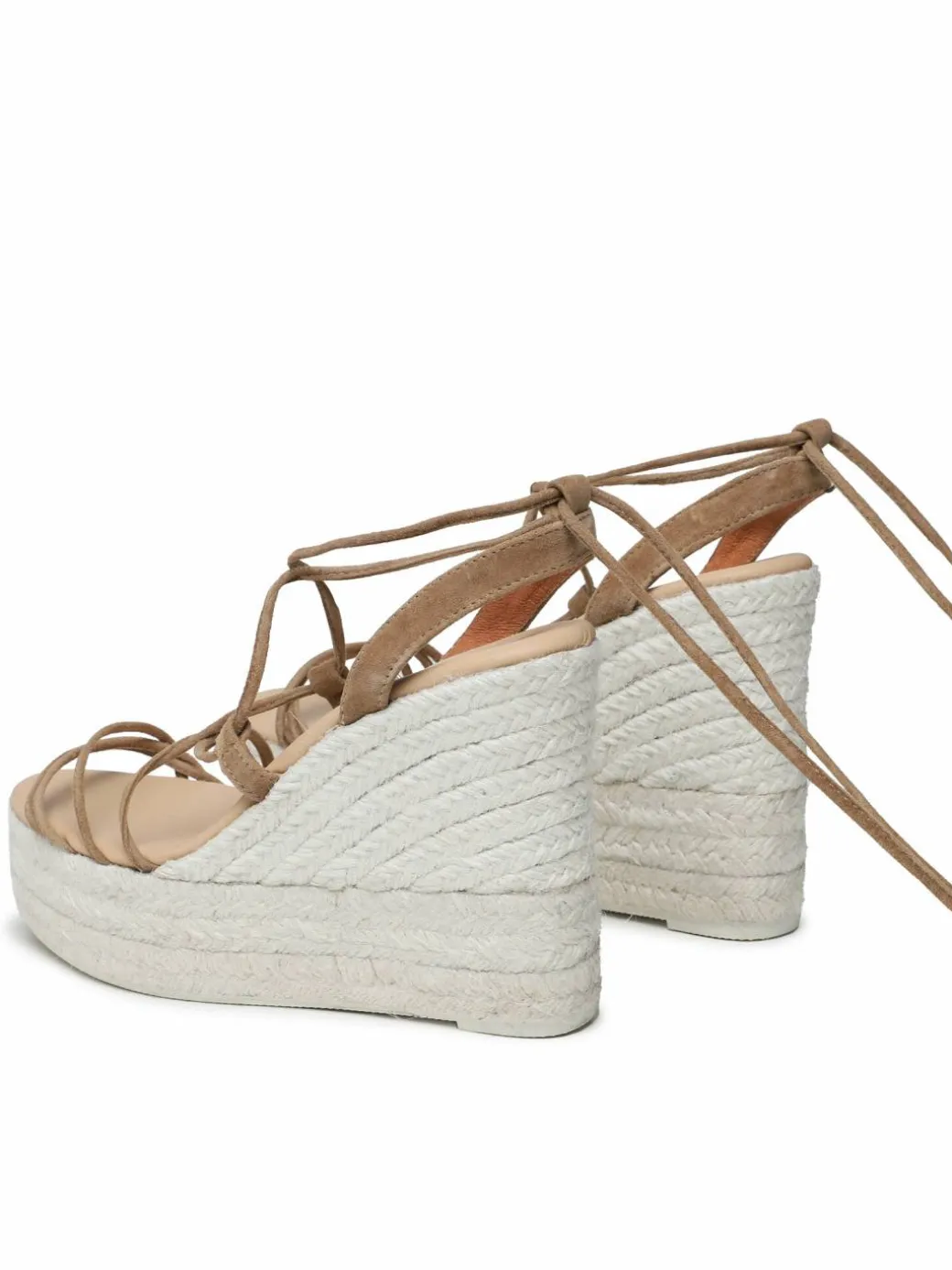 Espadrillas Soft Suede Lace-Up Wedge Espadrilles L 8.7 WA Marrone