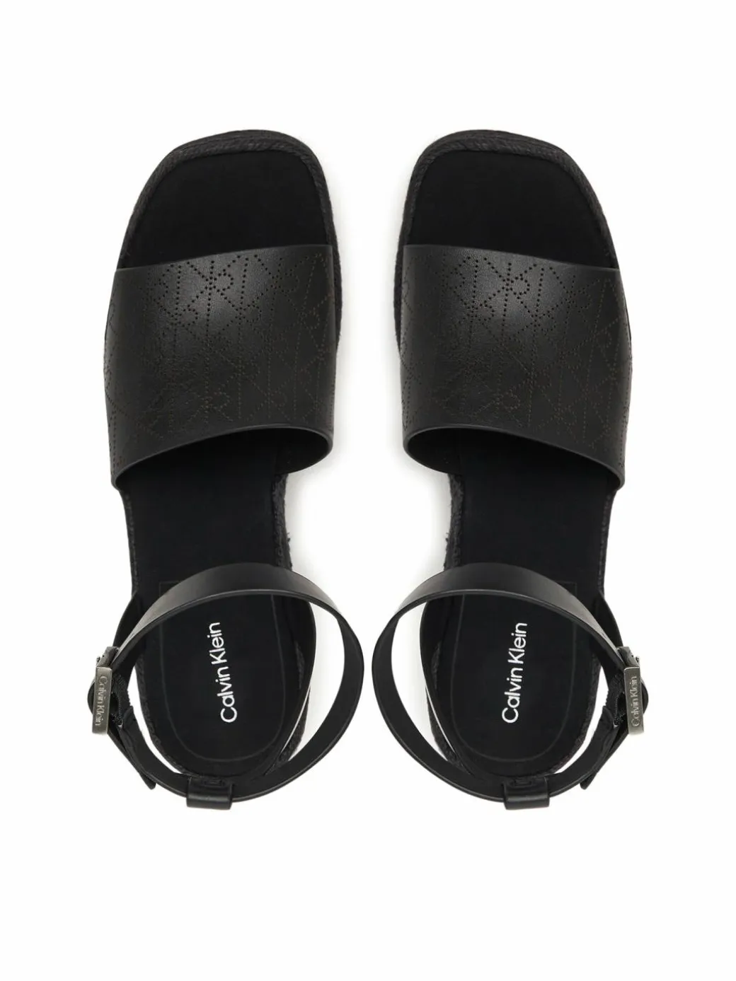 Espadrillas Wedge Espad 70 Aop Lth HW0HW03138 Nero