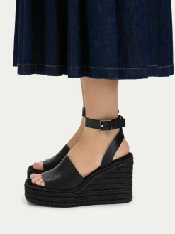 Espadrillas Wedge Espad 70 Aop Lth HW0HW03138 Nero