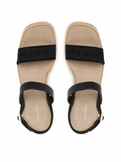 Espadrillas Wedge Espad 70 Webbing Lth HW0HW02901 Nero