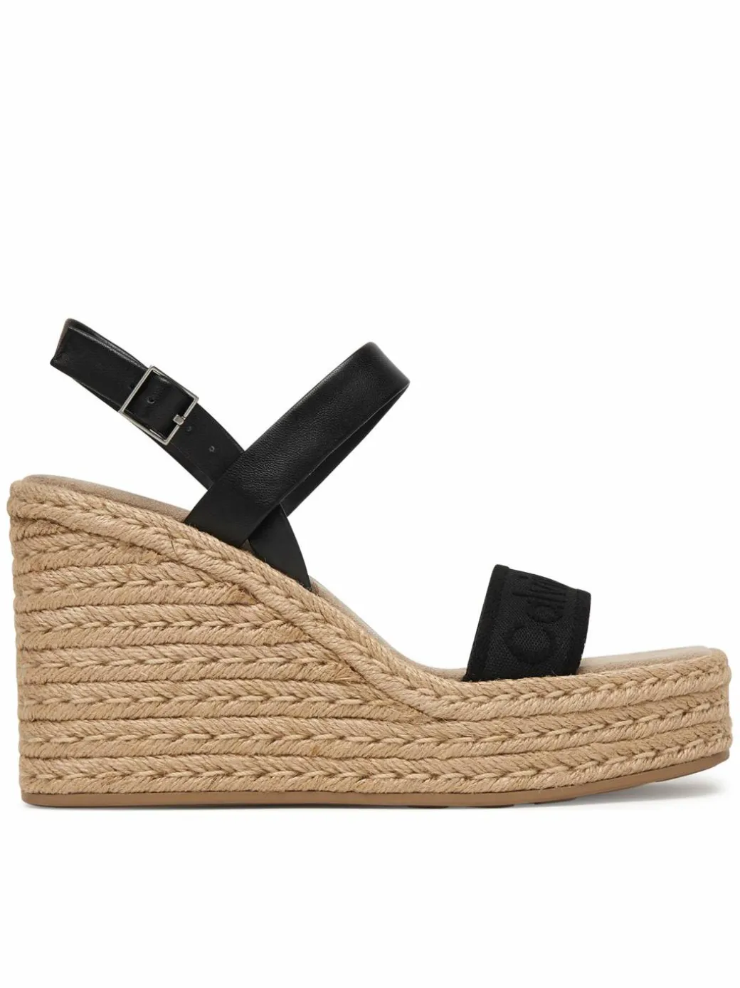 Espadrillas Wedge Espad 70 Webbing Lth HW0HW02901 Nero