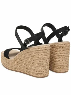 Espadrillas Wedge Espad 70 Webbing Lth HW0HW02901 Nero