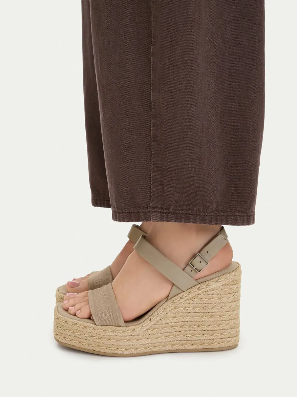 Espadrillas Wedge Espad 70 Webbing Lth HW0HW02901 Beige