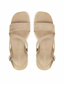 Espadrillas Wedge Espad 70 Webbing Lth HW0HW02901 Beige