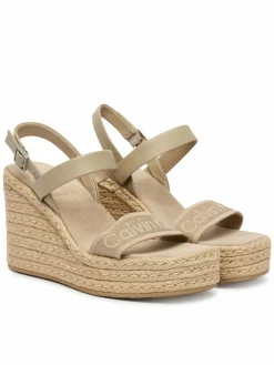 Espadrillas Wedge Espad 70 Webbing Lth HW0HW02901 Beige