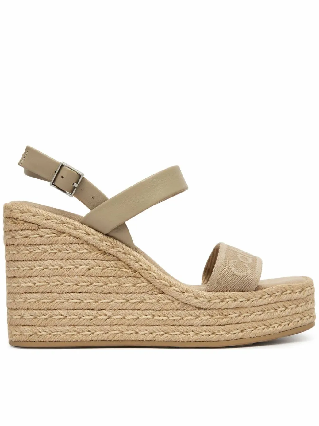 Espadrillas Wedge Espad 70 Webbing Lth HW0HW02901 Beige