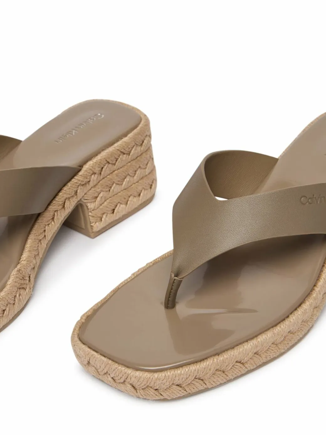 Infradito Block Heel Espa 50 Thong Lth HW0HW02902 Marrone