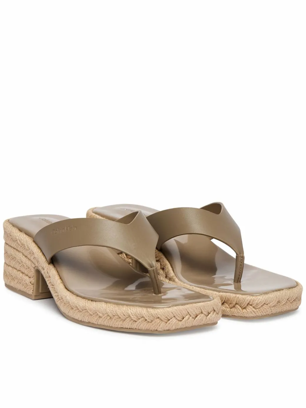 Infradito Block Heel Espa 50 Thong Lth HW0HW02902 Marrone