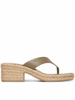 Infradito Block Heel Espa 50 Thong Lth HW0HW02902 Marrone