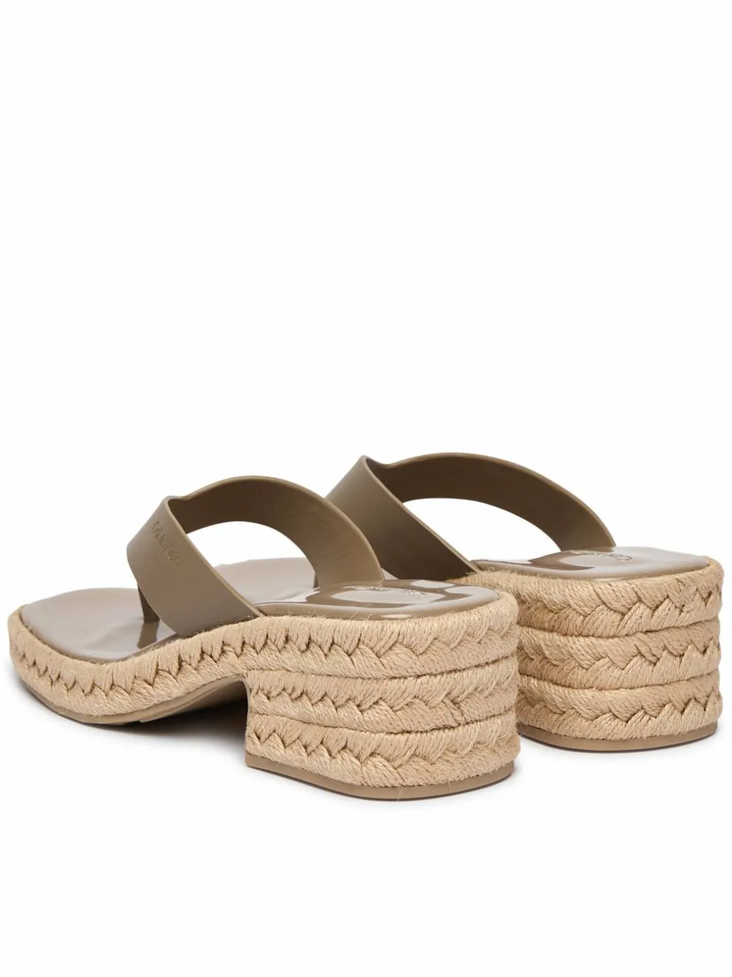 Infradito Block Heel Espa 50 Thong Lth HW0HW02902 Marrone