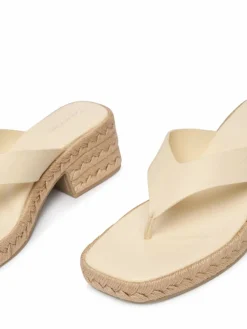 Infradito Block Heel Espa 50 Thong Lth HW0HW02902 Beige