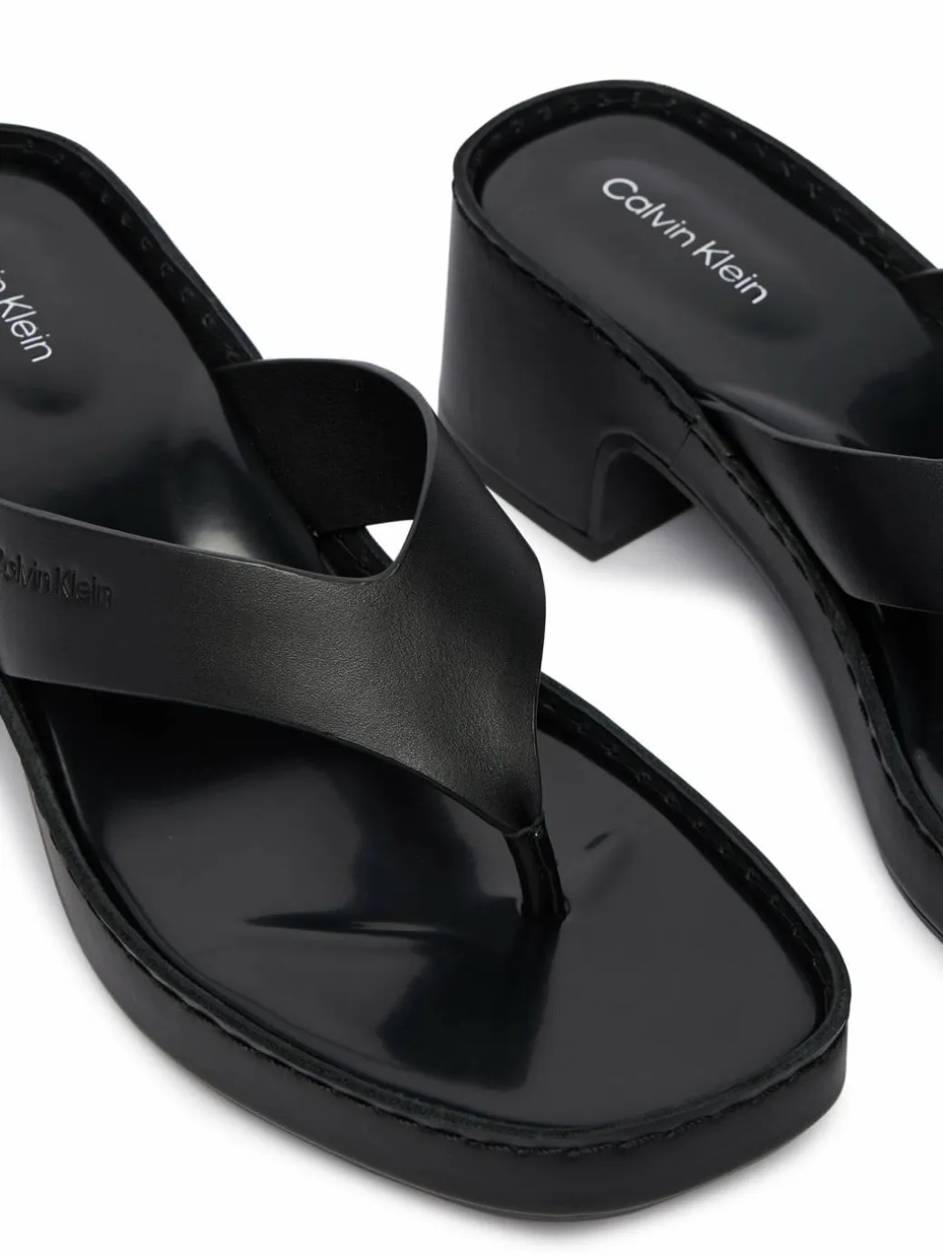 Infradito Block Heel Sndl Thong Lth HW0HW02913 Nero