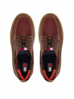 Scarpe basse Archive '01 Boat Shoe Leather EN0EN03003 Bordeaux