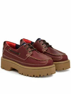 Scarpe basse Archive '01 Boat Shoe Leather EN0EN03003 Bordeaux