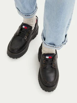 Scarpe basse Archive '01 Boat Shoe Leather EN0EN03003 Nero